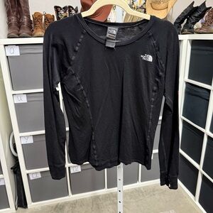 The North Face Womens Summit Series Jet Black Long Sleeve Base Layer Thumb Holes